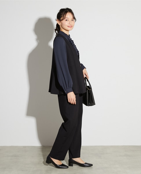 【noir】ダブルクロスペプラムベスト（セットアップ可） 詳細画像 ブラック 7