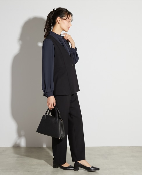 【noir】ダブルクロスペプラムベスト（セットアップ可） 詳細画像 ブラック 8