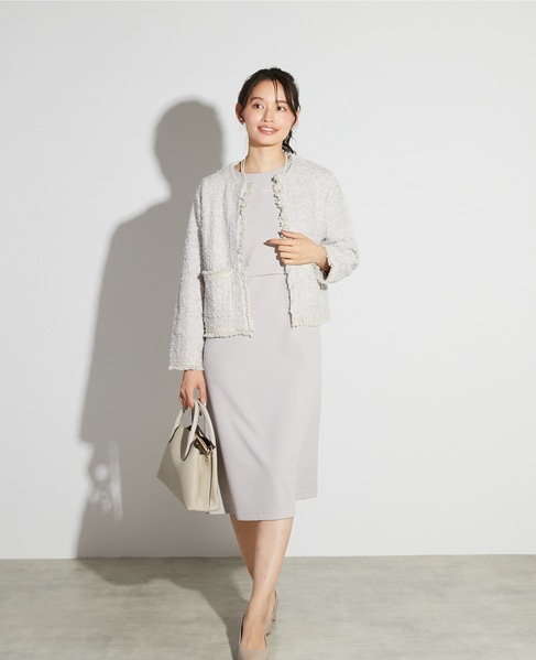 【noir】ツィードニットカーディガン 詳細画像 ライトグレー 10