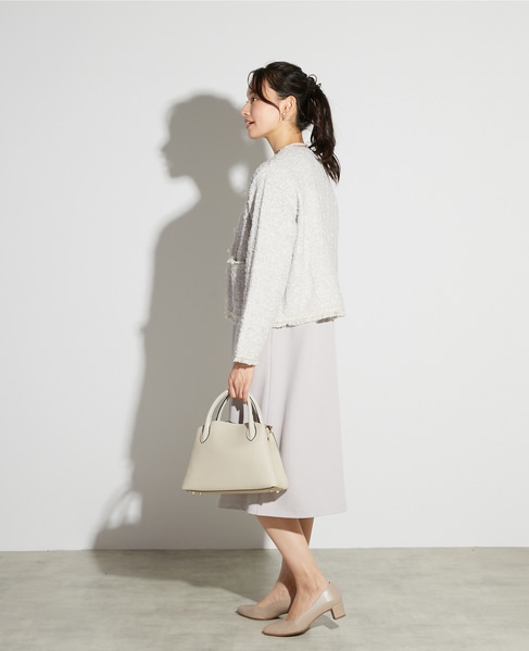 【noir】ツィードニットカーディガン 詳細画像 ライトグレー 11