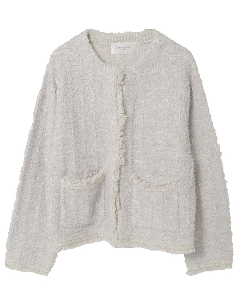 【noir】ツィードニットカーディガン 詳細画像 ライトグレー 14