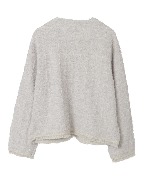 【noir】ツィードニットカーディガン 詳細画像 ライトグレー 15