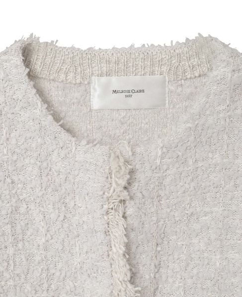 【noir】ツィードニットカーディガン 詳細画像 ライトグレー 16