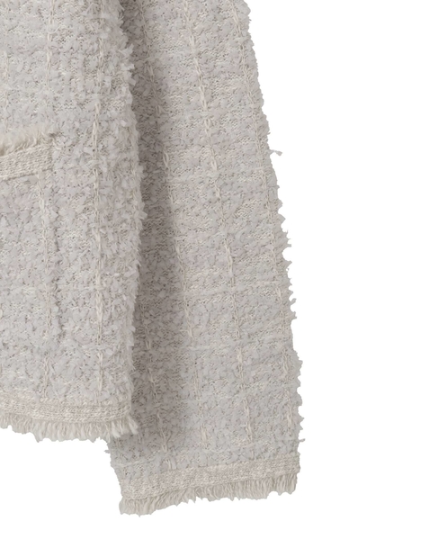 【noir】ツィードニットカーディガン 詳細画像 ライトグレー 17