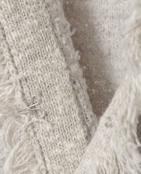 【noir】ツィードニットカーディガン 詳細画像 ライトグレー 19