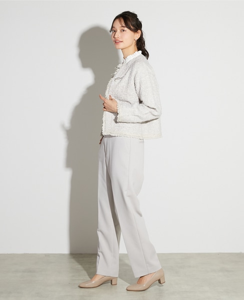 【noir】ツィードニットカーディガン 詳細画像 ライトグレー 4