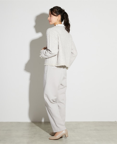 【noir】ツィードニットカーディガン 詳細画像 ライトグレー 5