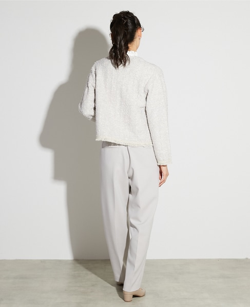 【noir】ツィードニットカーディガン 詳細画像 ライトグレー 6