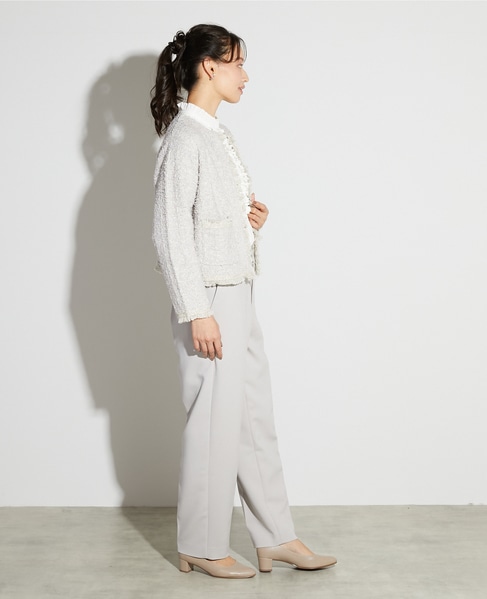 【noir】ツィードニットカーディガン 詳細画像 ライトグレー 7