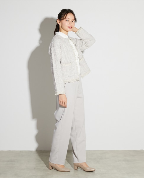 【noir】ツィードニットカーディガン 詳細画像 ライトグレー 8