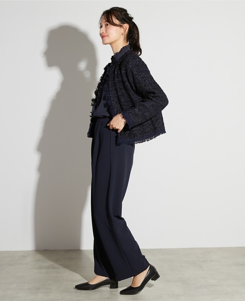 【noir】ツィードニットカーディガン 詳細画像 ネイビー 3