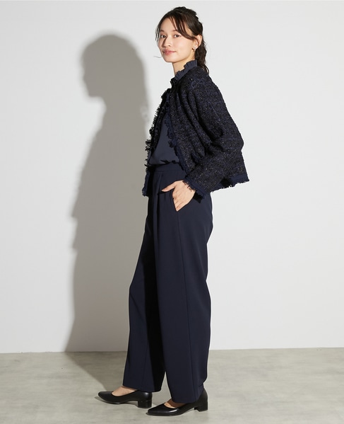 【noir】ツィードニットカーディガン 詳細画像 ネイビー 4