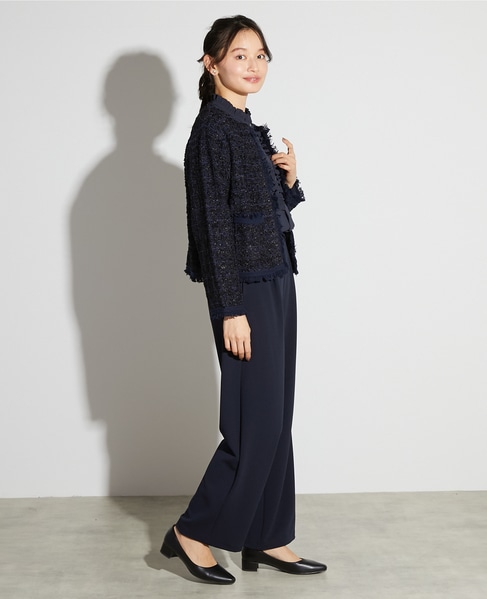 【noir】ツィードニットカーディガン 詳細画像 ネイビー 6