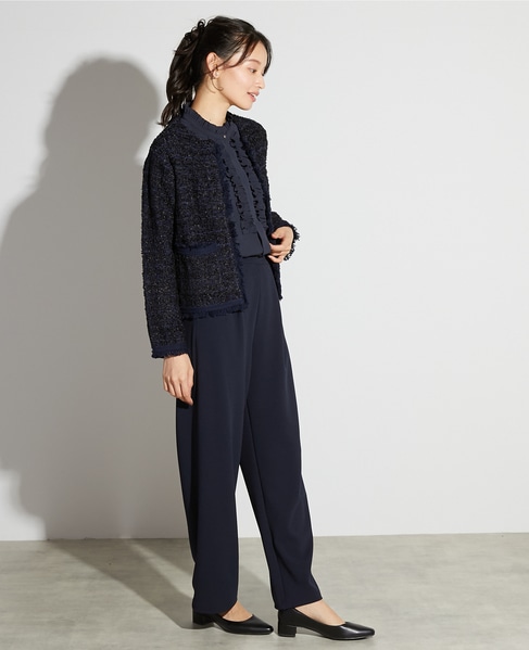 【noir】ツィードニットカーディガン 詳細画像 ネイビー 7