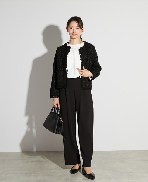 【noir】ツィードニットカーディガン 詳細画像 ブラック 10