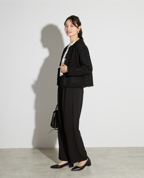 【noir】ツィードニットカーディガン 詳細画像 ブラック 11