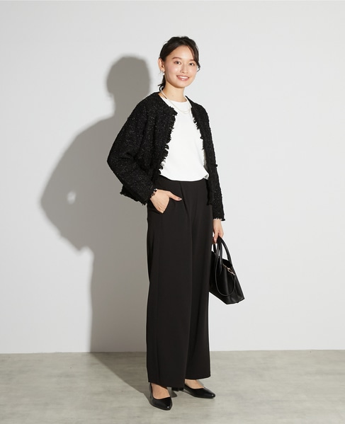 【noir】ツィードニットカーディガン 詳細画像 ブラック 12