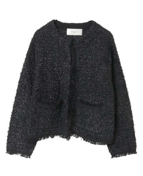 【noir】ツィードニットカーディガン 詳細画像 ブラック 13