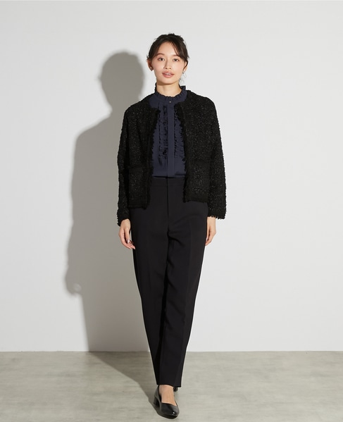 【noir】ツィードニットカーディガン 詳細画像 ブラック 3