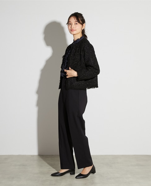 【noir】ツィードニットカーディガン 詳細画像 ブラック 4