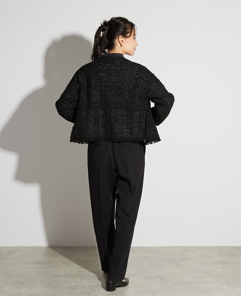 【noir】ツィードニットカーディガン 詳細画像 ブラック 6