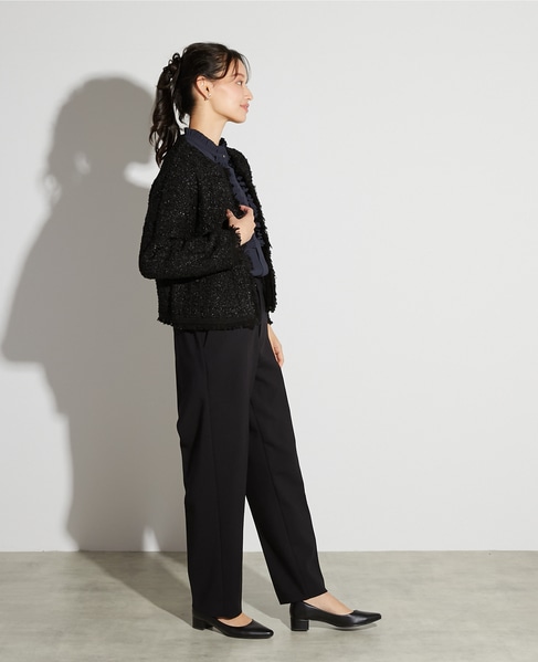 【noir】ツィードニットカーディガン 詳細画像 ブラック 7