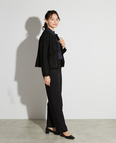 【noir】ツィードニットカーディガン 詳細画像 ブラック 8