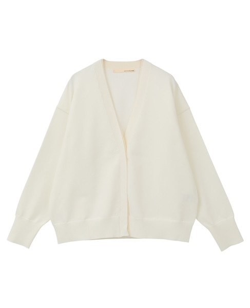 【超軽量天竺前立て2重デザインVカーディガン】 詳細画像 オフホワイト 9