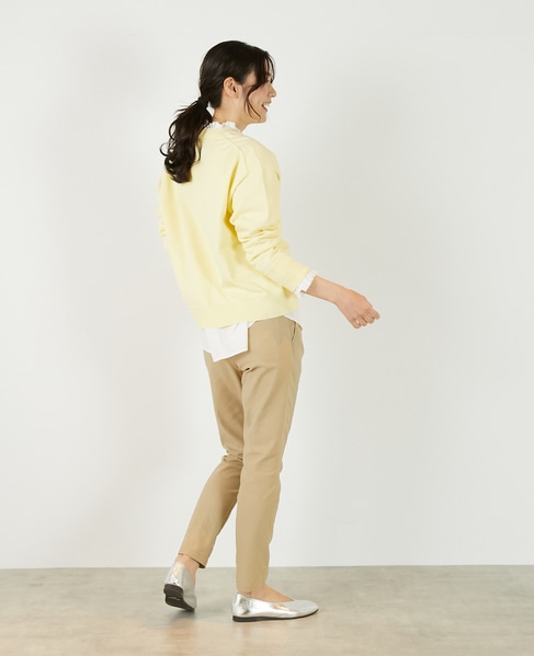 【超軽量天竺前立て2重デザインVカーディガン】 詳細画像 ライトイエロー 6