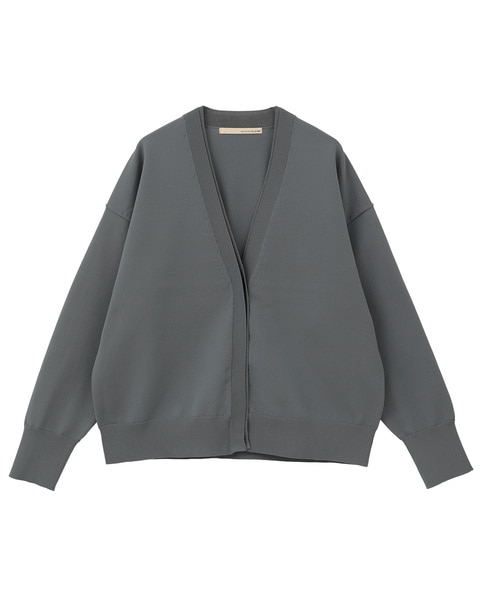 【超軽量天竺前立て2重デザインVカーディガン】 詳細画像 グレー 10