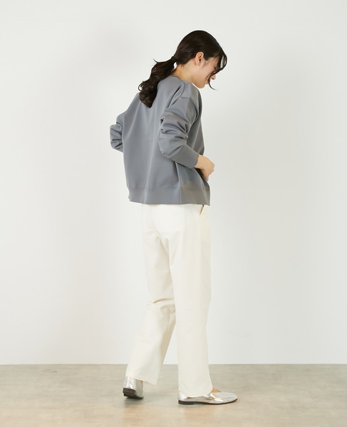 【超軽量天竺前立て2重デザインVカーディガン】 詳細画像 グレー 7