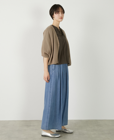 【メッシュ地柄コットンドルマンカーディガン】 詳細画像 ベージュ 10