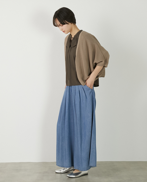 【メッシュ地柄コットンドルマンカーディガン】 詳細画像 ベージュ 4