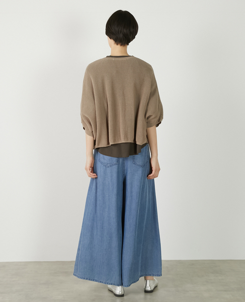 【メッシュ地柄コットンドルマンカーディガン】 詳細画像 ベージュ 6