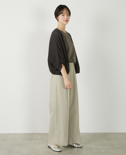 【メッシュ地柄コットンドルマンカーディガン】 詳細画像 チャコールグレー 10