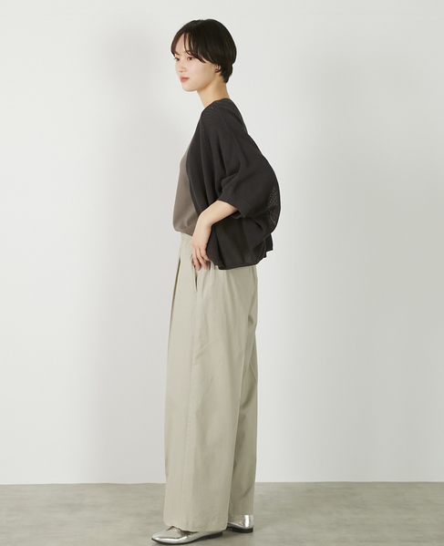 【メッシュ地柄コットンドルマンカーディガン】 詳細画像 チャコールグレー 6