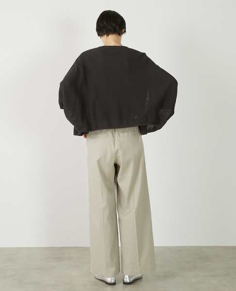 【メッシュ地柄コットンドルマンカーディガン】 詳細画像 チャコールグレー 9