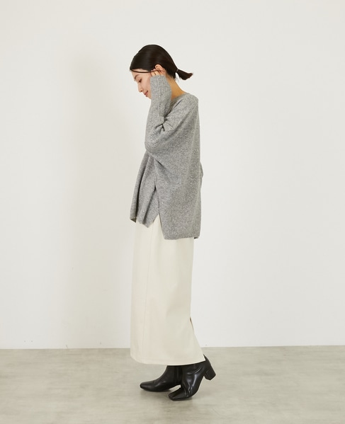 【スパンコールミックスVネックドルマンニット】 詳細画像 トップグレー 3