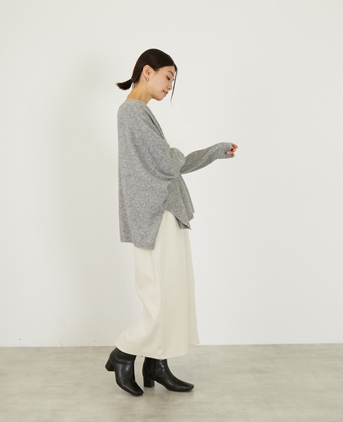 【スパンコールミックスVネックドルマンニット】 詳細画像 トップグレー 6