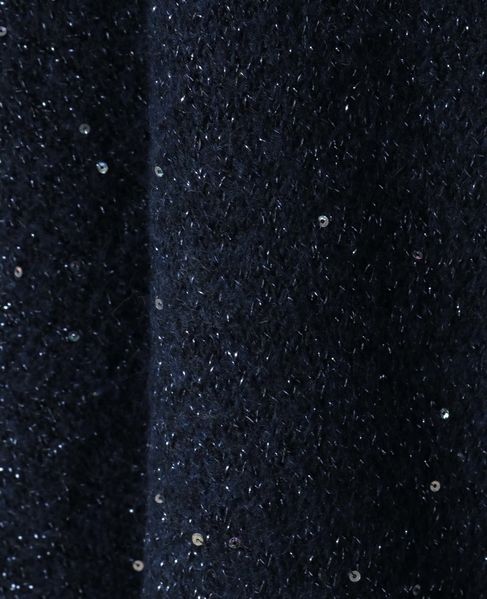 【スパンコールミックスVネックドルマンニット】 詳細画像 ネイビー 14