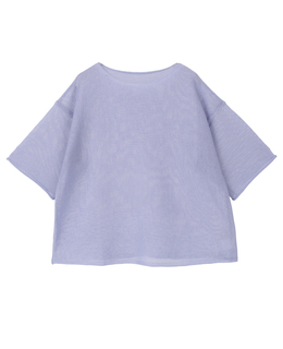 【麻タッチ天竺ボートネックハーフスリーブプルオーバー】