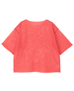 【麻タッチ天竺ボートネックハーフスリーブプルオーバー】