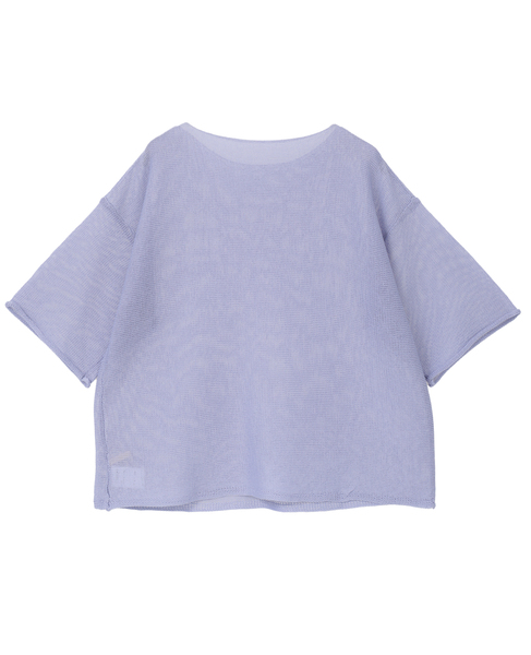 【麻タッチ天竺ボートネックハーフスリーブプルオーバー】 詳細画像 ラベンダー 2