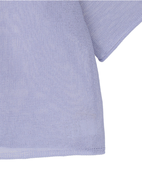【麻タッチ天竺ボートネックハーフスリーブプルオーバー】 詳細画像 ラベンダー 5