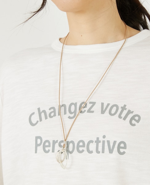 【リーフリングネックレス】 詳細画像 ベージュ 1