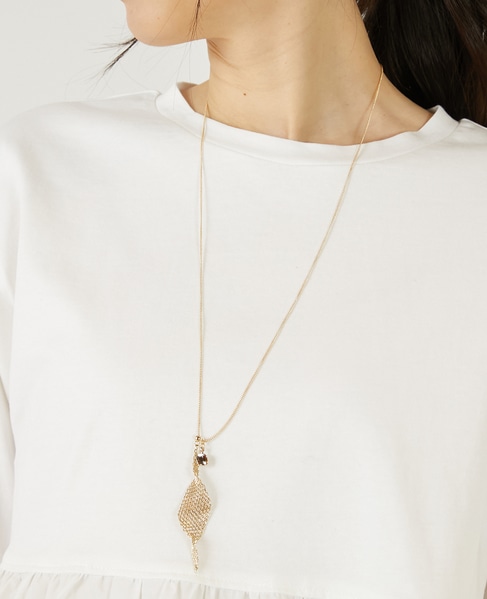 【ツイストメッシュY字ネックレス】 詳細画像 ゴールド 1