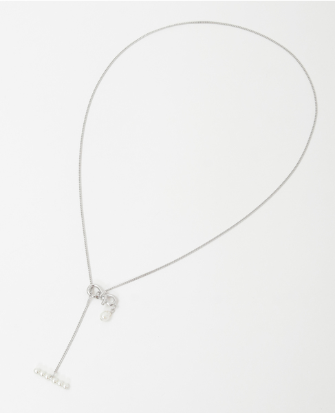 【パールY字ネックレス】 詳細画像 シルバー 1