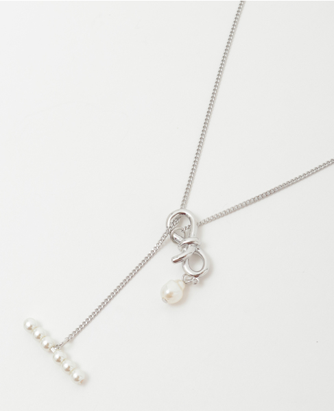 【パールY字ネックレス】 詳細画像 シルバー 2