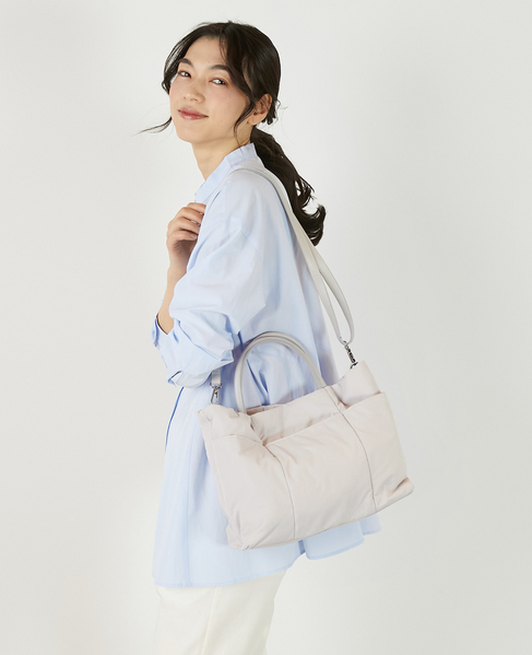 【ふんわり軽量な撥水2wayトートバッグ】 詳細画像 ライトグレー 4