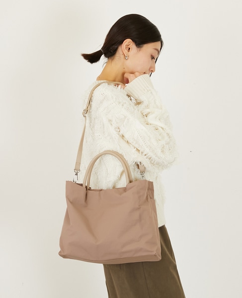 【ふんわり軽量な撥水2wayトートバッグ】 詳細画像 ベージュ 2